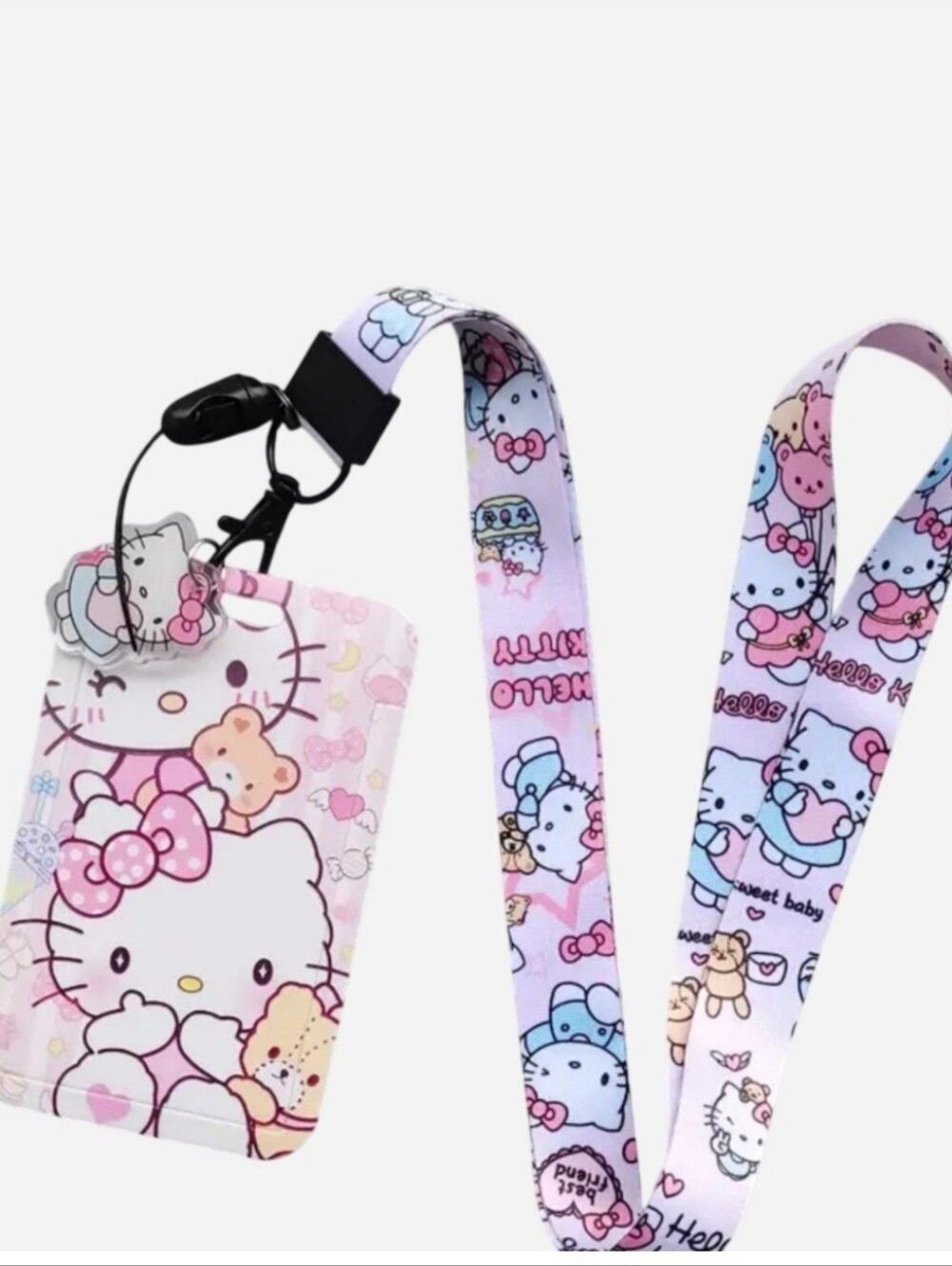 Hello Kitty Kawaii ID Badge Holder With Matching Lanyard NEW